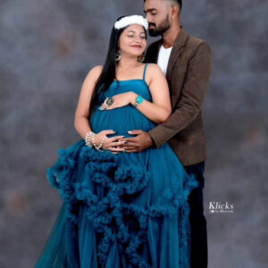 Teal Blue Ruffle Gown