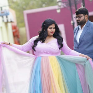 Multi Pastel Colour Gown