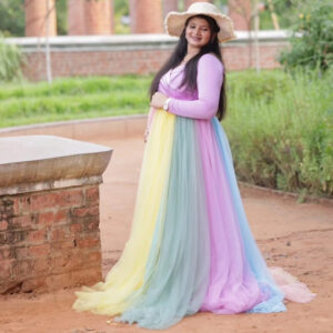 Multi Pastel Colour Gown