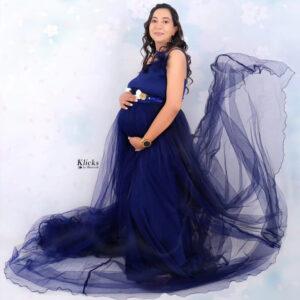 Navy Blue Net Gown