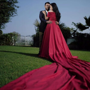 Maroon Off Sh Gown