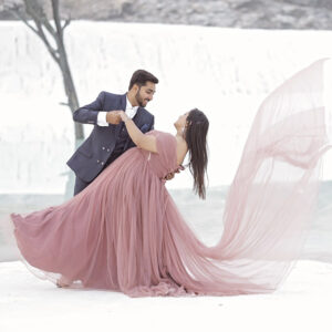 Onion Red Net Gown