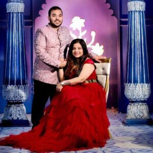 Maroon Frill Gown