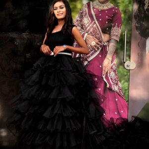 Black Frill Gown